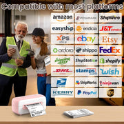 Shipping platforms compatible with Phomemo label printer