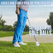Man using golf retriever to pick up a ball from the ground