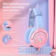 Gaming headset showing retractable microphone and removable cat ears
