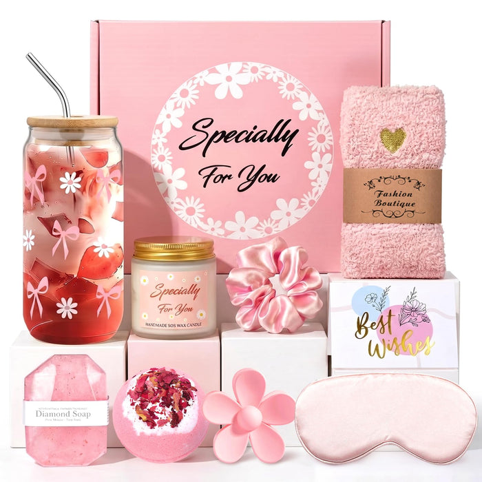 Pink Self-Care Spa Gift Box for Women – Bath & Relaxation Gift Set