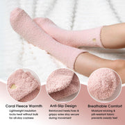 Cozy pink fleece socks included in women's gift set