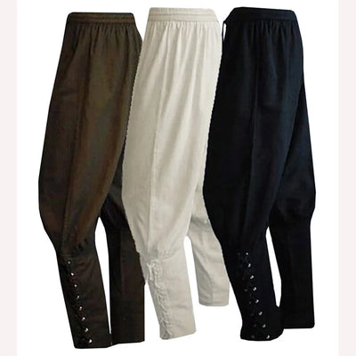 Pirate Pants for Men – Medieval Renaissance Cosplay Trousers with Lace-Up Ankles