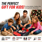 Portable foldable X battle arena set with spinning tops being enjoyed by a family, ideal gift for kids
