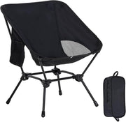 Portable lightweight folding camping chair with carry bag in black