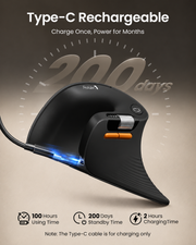 Black ProtoArc EM11 Pro with USB-C rechargeable battery