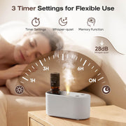 Quiet waterless essential oil diffuser with timer settings and memory function