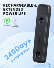 Rechargeable bike tracker with 240-day battery and USB-C charging
