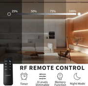 RF remote control for LED strip with dimming levels and timer function