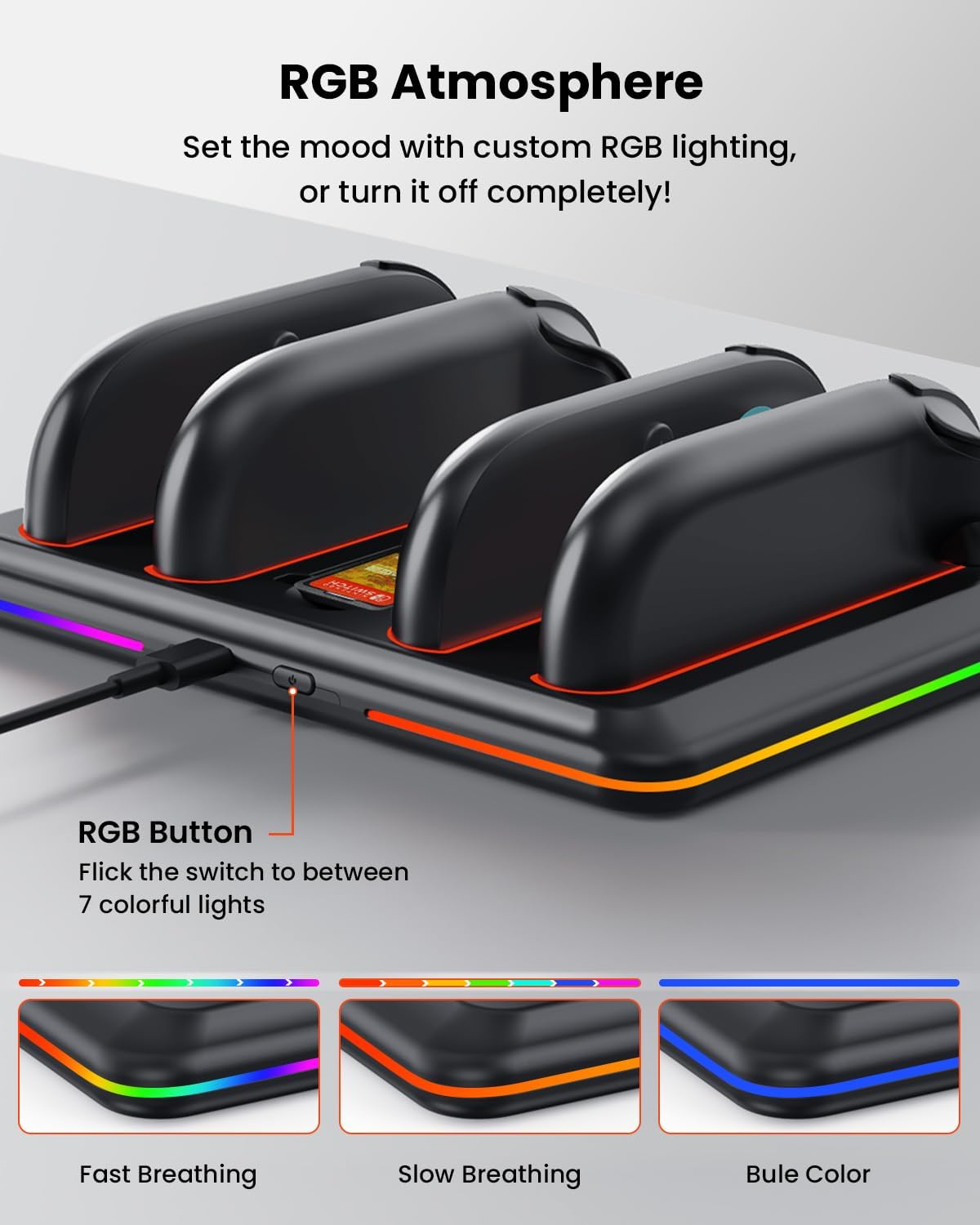 RGB customizable lighting on Nintendo Switch 2 Joy-Con charging base