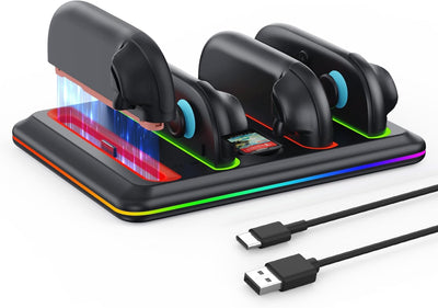 RGB Joy-Con Charging Dock for Nintendo Switch 2 – 4-Controller Charger Station with Game Card Storage