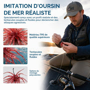 Sea urchin creature bait for bass fishing with realistic flexible tentacles