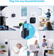 SECRUI door chime used in different settings like kitchen, office, and bedroom.