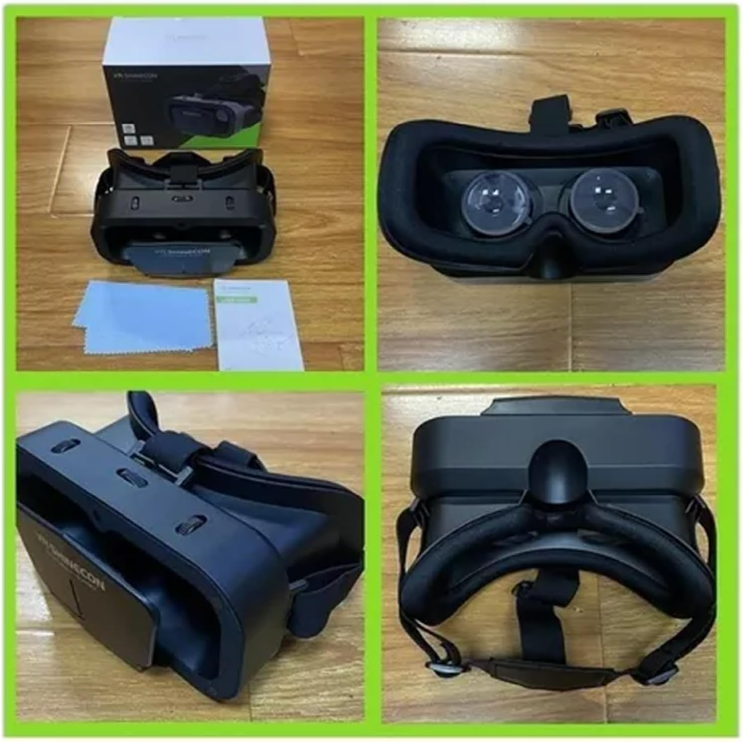 Unboxing of VR SHINECON G10 headset with included accessories and packaging