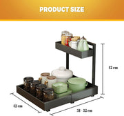 Size dimensions of adjustable metal under sink organizer rack