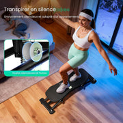 Quiet pulley system for apartment-friendly ski simulator workouts