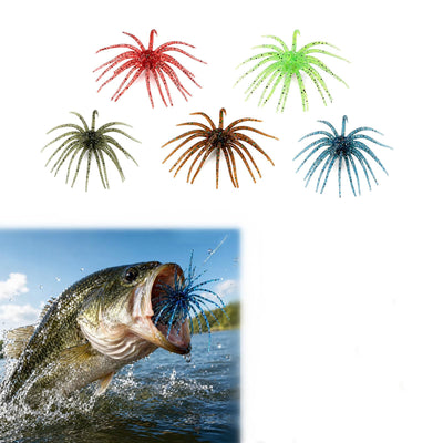 Slow-Sinking Sea Urchin Soft Fishing Lures, 5-Piece Creature Bait for Bass, Trout & More