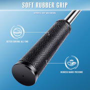 Textured soft rubber grip for improved control and comfort