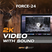 2K wildlife video on laptop screen with deer, recorded using FORCE-24