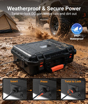 IP67 Starlink Mini hard case with twist-lock DC power connection