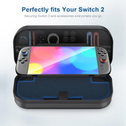 Nintendo Switch 2 perfectly fitted inside protective travel case