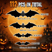 Thick reusable PVC Halloween bat decorations with matte and glossy three-dimensional design