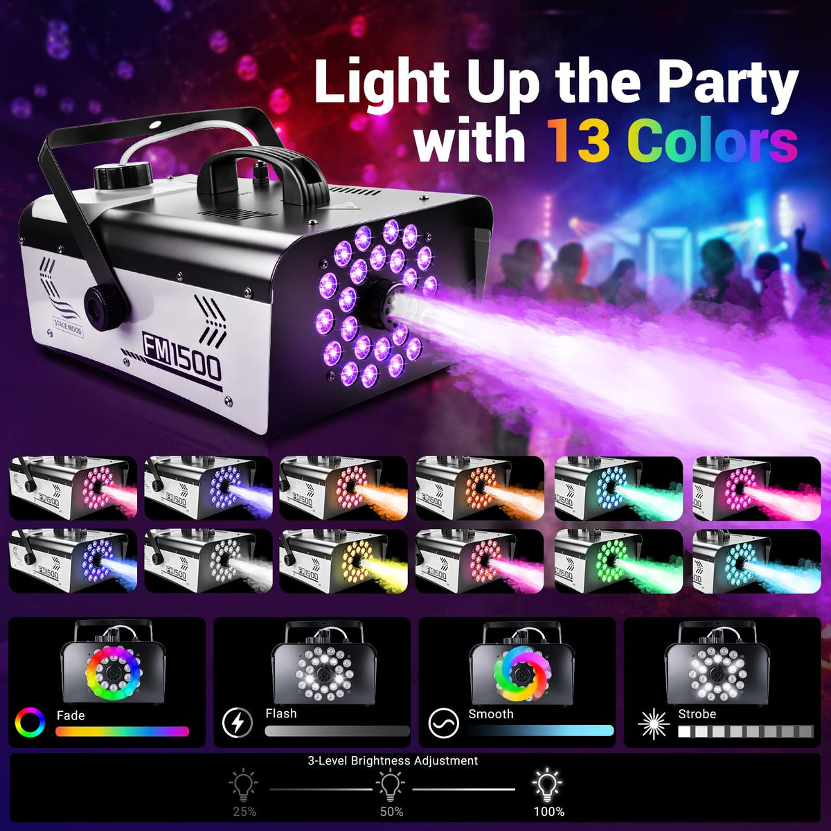 1500W fog machine with integrated 24 LED lights - product image 3