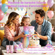 Unicorn karaoke machine packaged in premium birthday gift box for girls