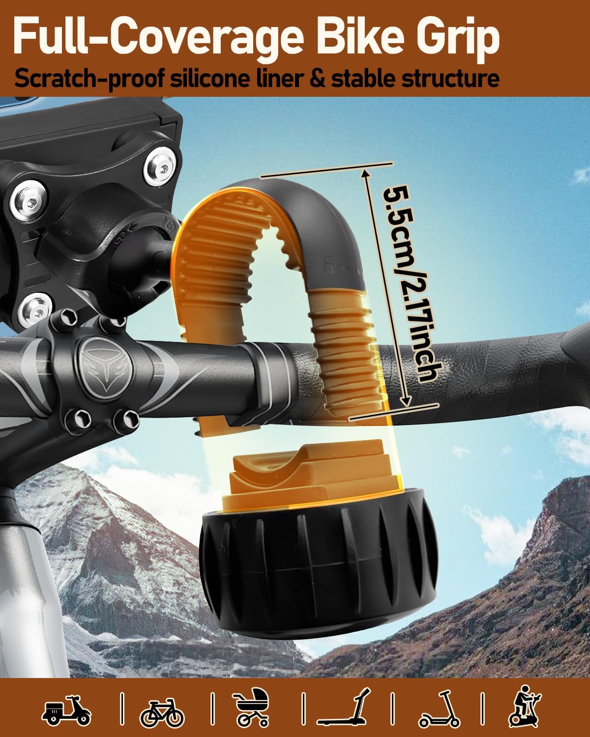 One‑hand operation demonstration: cyclist inserting phone into mount with lock and release