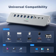 Compatibility icons for devices like flash drives, webcams, printers