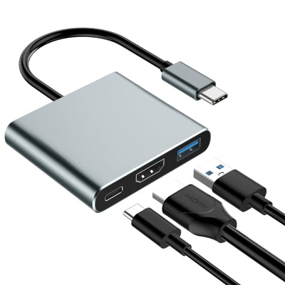 USB-C to HDMI Adapter 4K 30Hz, 100W PD, USB 3.0 Hub for MacBook, iPad & Laptop