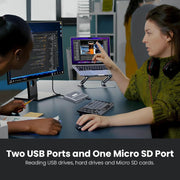 Media player with dual USB ports and micro SD card support