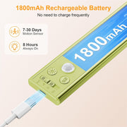 LED cabinet light charging via USB-C with 1800mAh battery.
