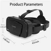 Size and dimensions of VR SHINECON G10 headset with adjustable straps