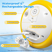 Waterproof rechargeable whale bath toy with USB charging port