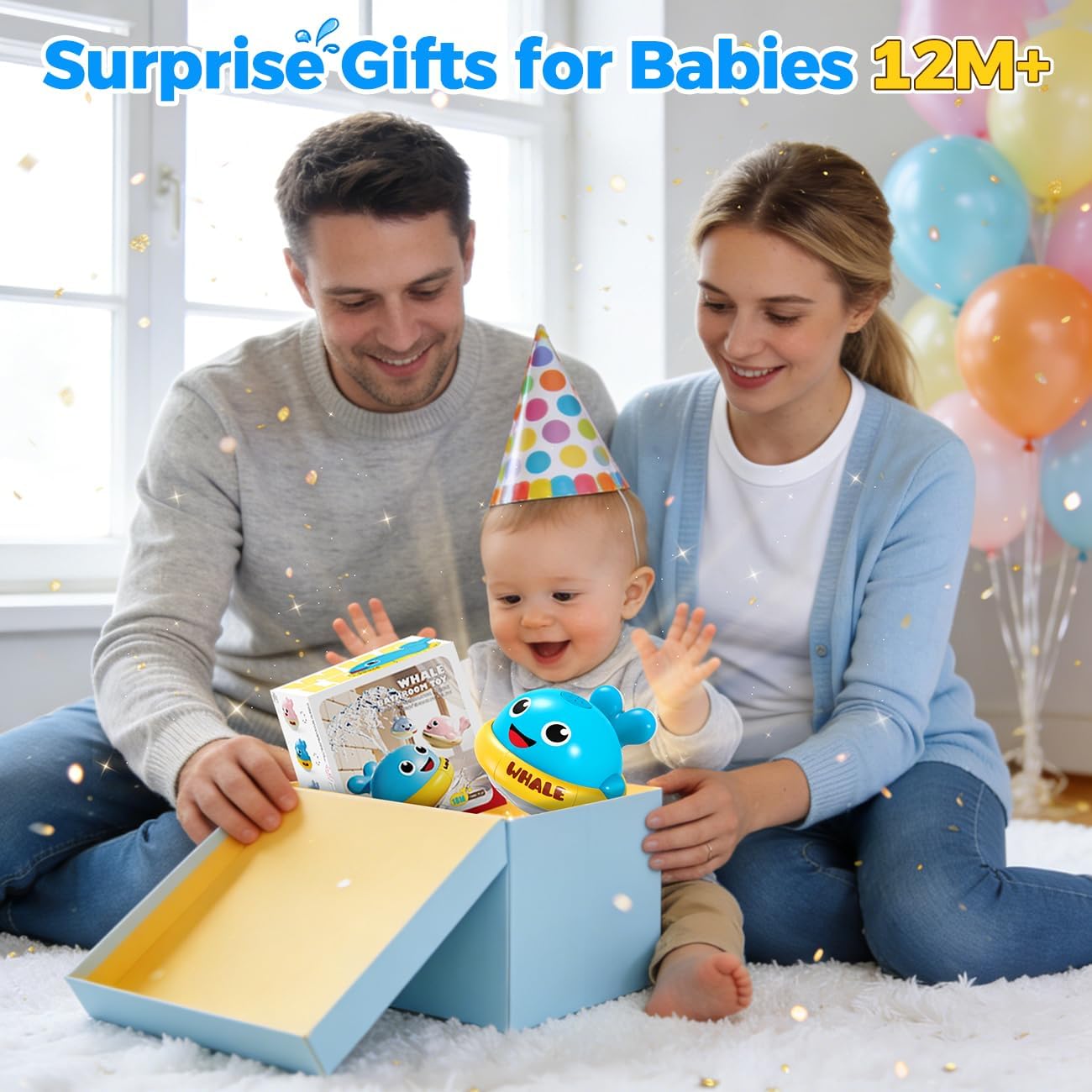 Rechargeable whale bath toy gift for toddlers and babies