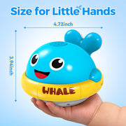 Whale sprinkler bath toy sized perfectly for toddlers and babies