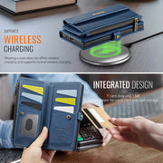 Samsung S25 Ultra case shown charging wirelessly while in wallet case