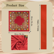 Red pirate headscarf and sash measurement guide