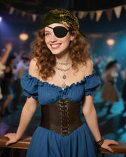 Women's pirate costume accessories styled for Halloween pirate party