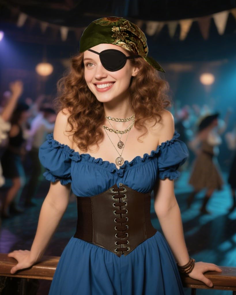 Women's pirate costume accessories styled for Halloween pirate party
