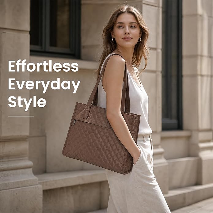 Stylish quilted shoulder tote bag for everyday wear