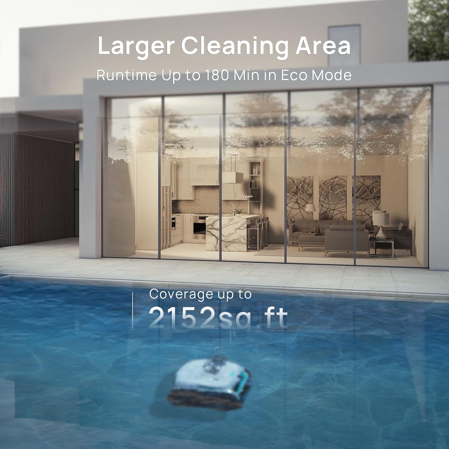 WYBOT C2V operating in a residential pool setting