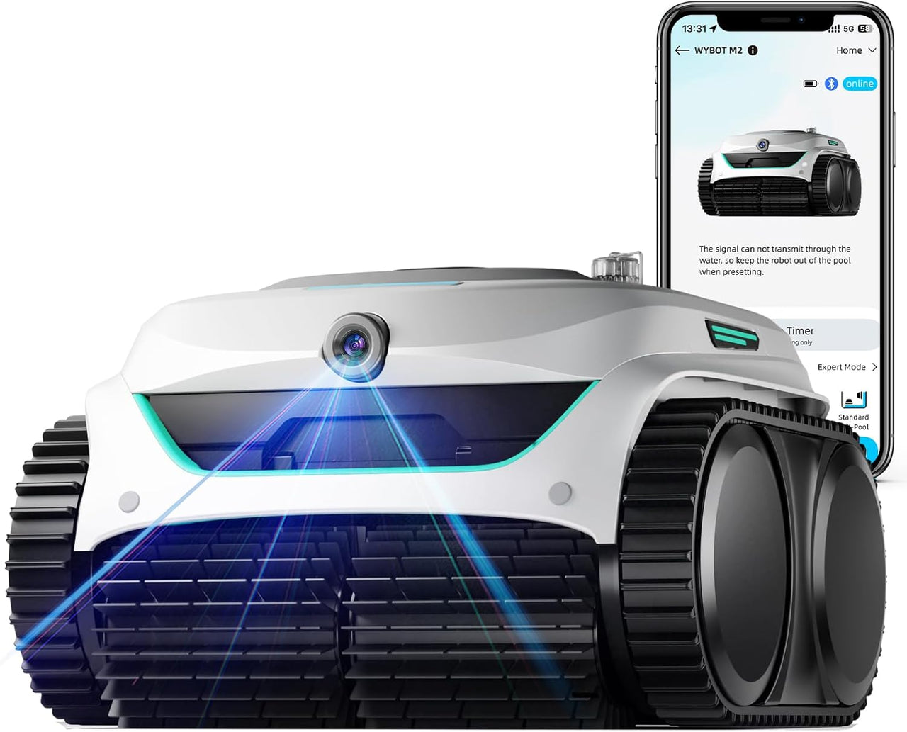 WYBOT C2V Robotic Pool Cleaner showcasing sleek design