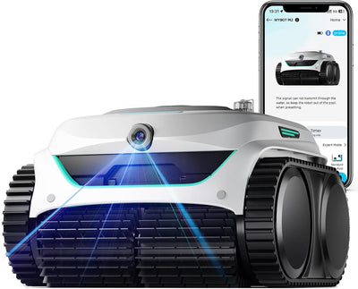 WYBOT C2V Cordless Robotic Pool Cleaner with AI Vision, 180-Min Runtime, Wall Climbing, Dual Filtration – Ideal for Inground Pools
