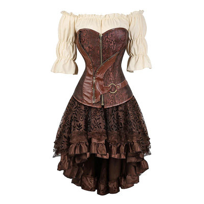 Zip & Ring Corset Outfit Set